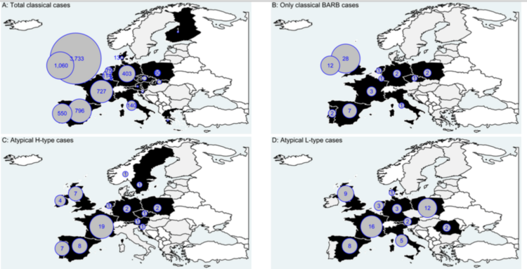 Encéphalopathies spongiformes transmissibles animales. Bilan 2016 en Europe