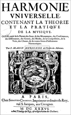 Harmonie universelle (Mersenne,  1637)